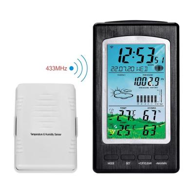 China OEM Personal Home WIFI APP Thermometer With Weather Forecast Station In Silver And Black for sale