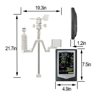 China Digital Color Screen Wireless Weather Station Indoor Temperature Humidity Wind Speed Direction for sale