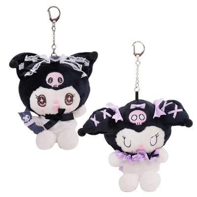 China Cute Fun 12cm Cartoon Kawaii Cute_Kuromi Bowknot Headband_Soft Plush Toy Anime Stuffed Animals Plushie Bag Pendant_Doll_Appease_Toys_Gift for sale