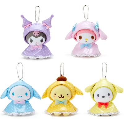 China Cute Plush Toy Kuromi Kitty Cat Cinnamoroll Fun 12CM Anime Kawaii Sanrioed My Doll Toy Girls Gift Melody Raincoat Pendant Dress Up Plush for sale