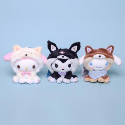 China Cute Fun Kawaii Plush Toys Main Chained Anime Sanrio Kuromi My Melody Cinnamoroll Cos Shiba Inu Kawaii Girl Backpack Decor Toy For Girls Gift for sale