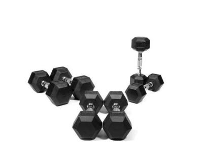 China Hex Rubber Covered Dumbbell Rubber Hex Dumbbell Fitness Equipment, Gym Products for sale