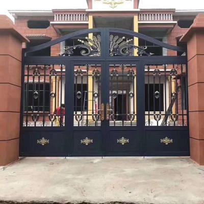 China European Electric Aluminum Horizontal Sliding Door Garden Gates Villa Gates Sunscreen Style Open Style for sale