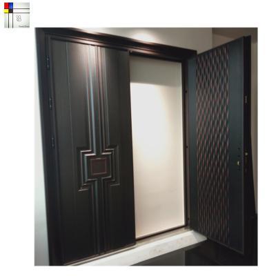 China Modern Aluminum Sunscreen Home Exterior Door Double Door Villa Entrance Main Entrance Design for sale