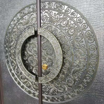 China Sunscreen Carved Cast Aluminum Double Entry Door For Home for sale