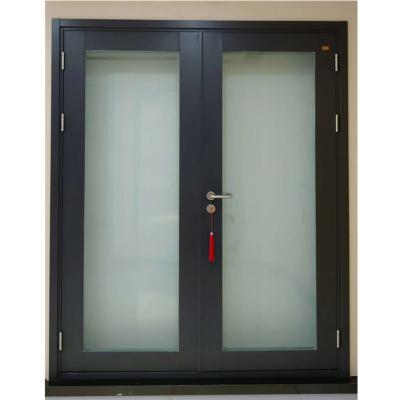 China Swing Leaf Steel Glass Metal Double Doors Glass Door for sale