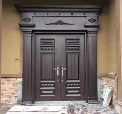 China Swing Antithieft Door Steel Aluminum Iron Door Security Double Door Armored Building Entry Doors for sale