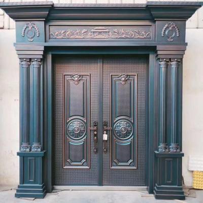 China Modern Luxury Front Swing Home Double Security Top Level Villa Steel Door Designs for sale