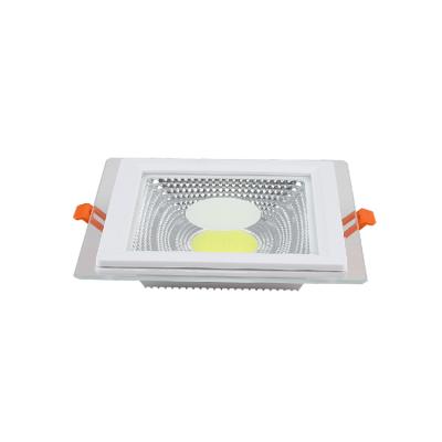 China Indoor high brightness led 5w 10w 15w 24w square cob panel glass ceiling down light for sale