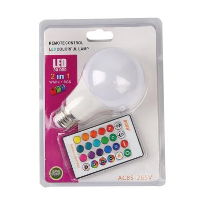 China New design 3w 5w 10w hospital home office colorful bulb e27 b22 ac85-265v rgbw remote bulb light for sale