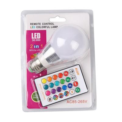 China High quality home bar 5w e27 b22 RGBW aluminum colorful bulb remote bulb light for sale