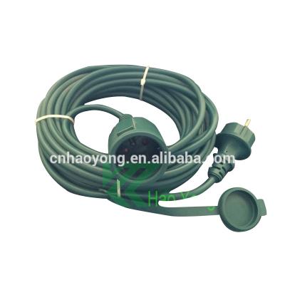 China Durable European Style IP44 Extension Cord With Rubber Cable Power Plug Connector for sale