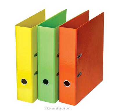 China Solid Paper Size A4 Color Pull Lever Arch Folder With Laminate for sale