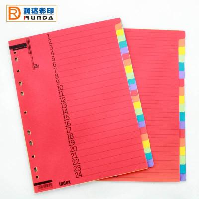 China Newest Style A4 Paper Index Card Divider Paper Folder for sale