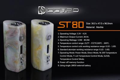 China Innovation Marble box mod ST80W Dovpo e cig new design fit for 1pc 18650 battery and with temp control function for sale