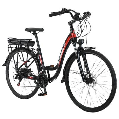 China Low cost aluminum alloy 700c mountain bike 350W woman vintage electric mountain electric bicycle low cost city bicycle Te koop