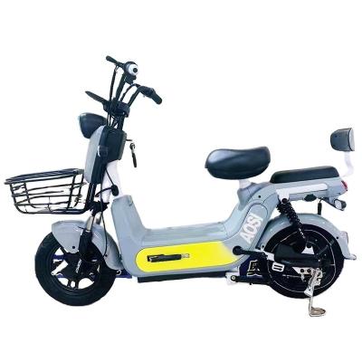 China Steel Adult Electric Bicycle 14 Inch Wheel 350W 48V 12AH Mobility Mountain Bike Dual Seat E-Bike City Road for sale