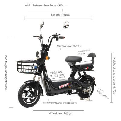 China 2022 Hot Sale Simple Design Lithium Battery Ebike 350W E Bike Motorcycle Scooter Steel City Use Electric Bicycle en venta