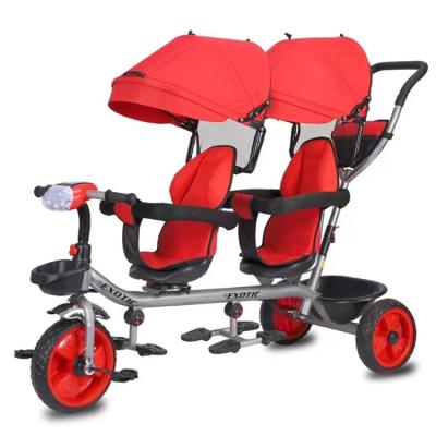 China Low price china 3 wheel kids high carbon steel double seat tricycle/double seat tricycle/cheap kids tricycle for sale for sale