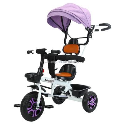 China 2022 Wholesale new factory direct sale bicycle sunshade high carbon steel tire kids tricycle airless kids bike for 2-8 years Te koop