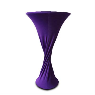 China Washable Custom Logo Party Round Promotion Trade Spandex Bar Cocktail Spandex Table Stretch Table Covers for sale