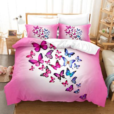 China New Design Folded King Size Butterfly Design Bedspread Bedding Set for sale