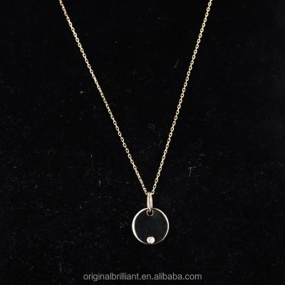 China Starsgem Custom 2mm Moissanite Diamond Jewelry 10K Yellow Gold CLASSIC Pendant Necklaces For Women for sale