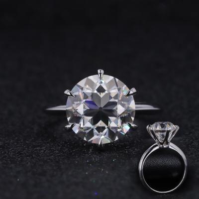 China OEC CLASSIC Round Cut Moissanite Ring 14K Round Brilliant White Gold Ring 14K for sale