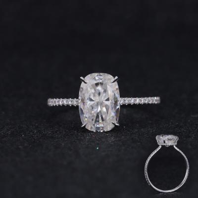 China CLASSIC High Quality White Diamond Ring Engagement Ring Custom Moissanite 14K Solid Gold for sale