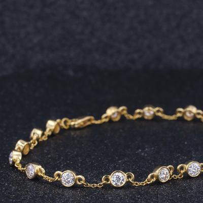 China Factory Price Cute Synthetic Gold Jewelry 2.5MM HPHT Diamond Bracelet 14k Gold Jewelry for sale