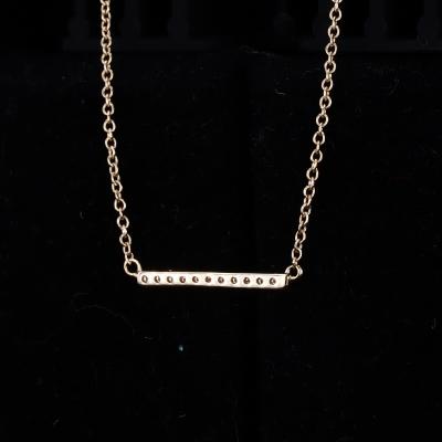 China Cute Small Size Lab Grown Diamond HPHT 14K Gold Necklace For Pretty Girl for sale