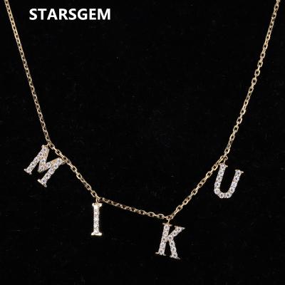 China FASHIONABLE Hot Selling 9K Gold Customized Custom Personalized Name Letter Yellow Gold Pendant Necklace for sale