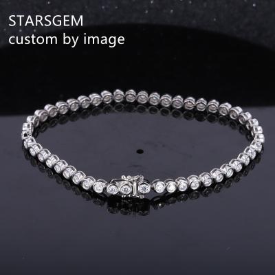 China CLASSIC Bezel Setting Diamond Bracelet 14K Gold Lab Diamond Bracelet Jewelry for sale