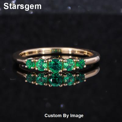 China Real Lab Emerald Eternity Ring Band Anello Gold Starsgem Diy Cute Jewelry for sale