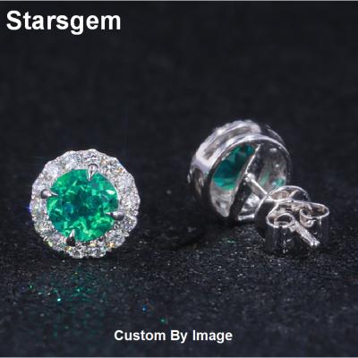 China Starsgem Cute New Products Small Diamond And Emerald Cute Earrings For Women 2020 for sale