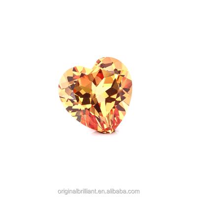 China Fire Starsgem Orange Loose Sapphire Heart Shape Gemstone Lab Grown Color Game Or Sapphire for sale