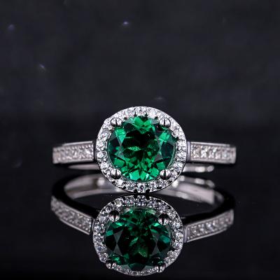 China 925 Sterling Silver TRENDY Ring Ladies With Hydrothermal Green Engagement Ring Silver Jewelry for sale