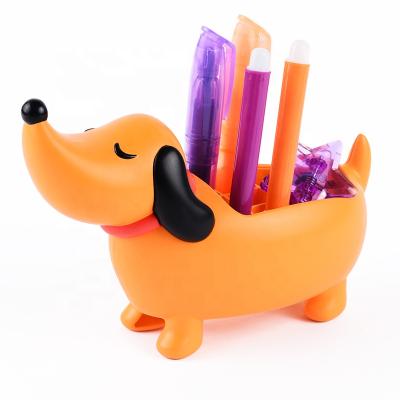 China Wholesale Custom OEM Cute Cartoon Dachshund Dog Storage Box Pen Holder for sale