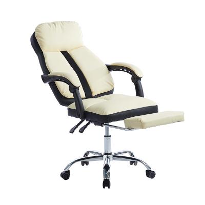 China Beige Plastic Armrest Pedal Chair Massage Office Chair Comfortable Leisure Function 45 Degree Office Ergonomic Wholesale Chair for sale