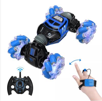 China 2022 Hobby RC Stunt Car Kids Toys High Quality Radio Control Double Side 4X4 RC Hand Operated Gesture Car with Music and Light for sale