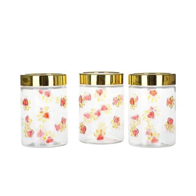 China Freshness Preservation Cat Paw Embossment Storage Glass Jars With Hand Painted for sale