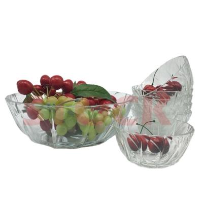 China Sustainable Stock Glass Salad Bowl Set 7, 4.5inch 9 inch, Clear, for sale