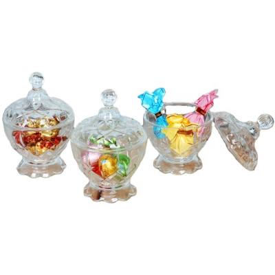 China Freshness Retention Set Of 3 Wedding Clear Glass Candy Buffet Containers for sale