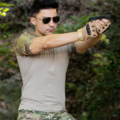 China Frog Breathable Army Clothes Camouflage T-shirt Jungle Camouflage Tear Resistant Short Sleeve Upper Outerwear for sale