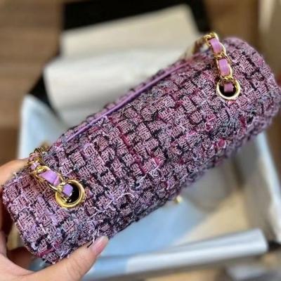 China 2022 fashion hot sale popular fashion luxury brand and designer brand women handbags woven purple cross - body bag for sale