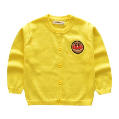 China New summer autumn anti-shrink small children's clothing bread embroidery candy cardigans boys and girls cotton cardigan for sale