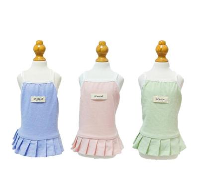 China Fashion Pet Clothes Spring And Summer Dog Clothes Elastic Pleat Halter Skirt Cute Teddy Bear Dress for sale