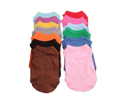 China 2021 Fashion Thin Pet T-shirt Solid Color Dog Vest Dog Knit Summer Clothes Pet Apparel Pet Supplies for sale