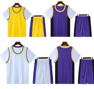 China Basketball Suit Breathable Pupils Boys Training Suit Girls' Short Sleeve Children's Competition Game Transfer Customized Transfer for sale