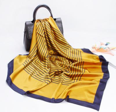 China Polyester Silky Scarf For Female Steward (Air Hostess) Large Square Scarf Customized 90x90cm for sale